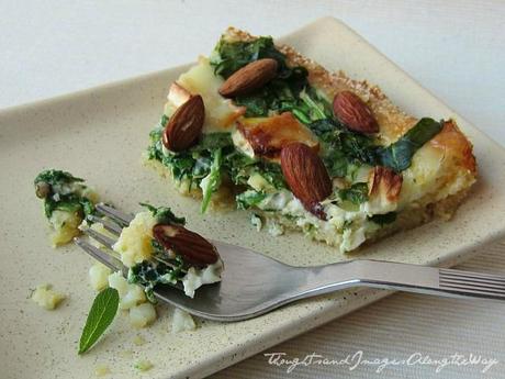 Spinach Quiche with Goat Cheese and Almonds