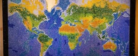 Glittering mosaic of the world map