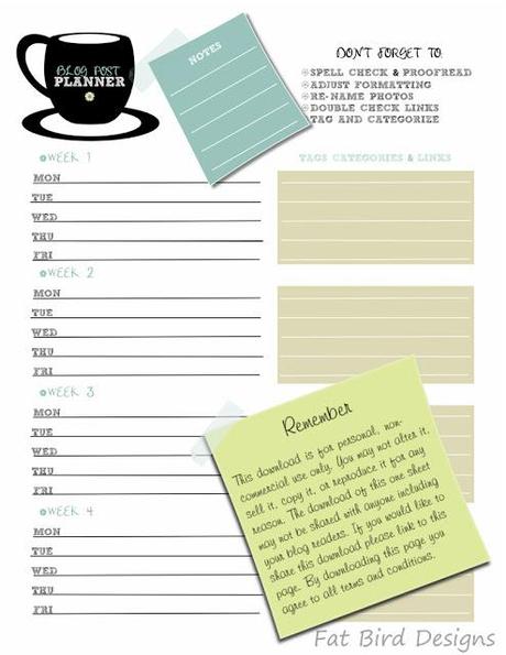 Free Downloadable Blog Planner Review