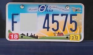 Ohio license plate