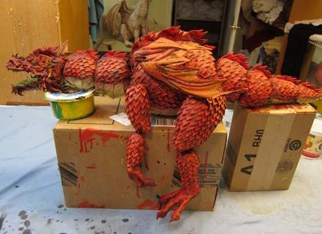 Paper Mache Dragon Marionette- Finished