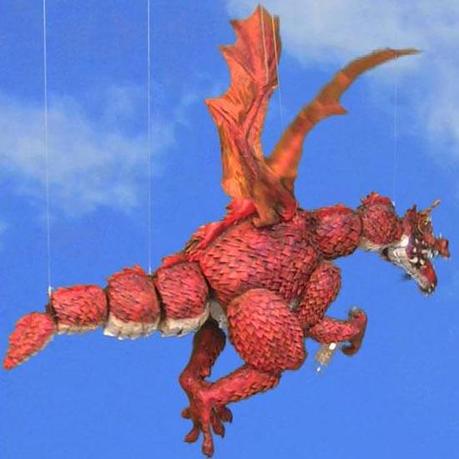 Paper Mache Dragon Marionette- Finished