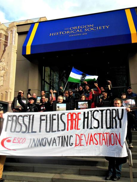 Exhibit at Oregon Historical Society Occupied by Activists in Climate Justice Action