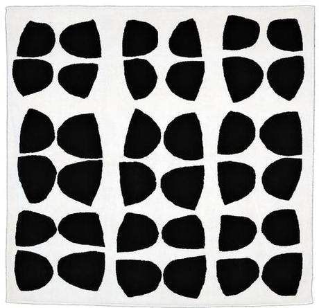 black and white rug by Sir Terry Frost for Christopher Farr.