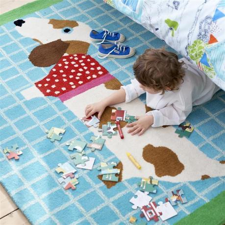 Woof Woof Aqua Area Rug - Designers Guild