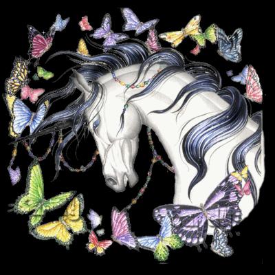 Shimmering Butterflies,Animated - unicorns Photo