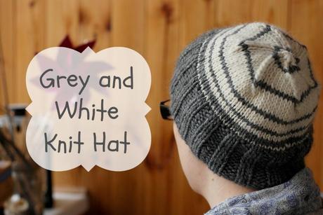 Grey and White Knit Hat | Free Pattern