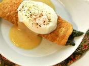 Asparagus, Quinoa Corn Crepes with Poached Eggs