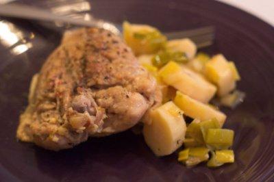 Braised Chicken with Parsnips and Leeks