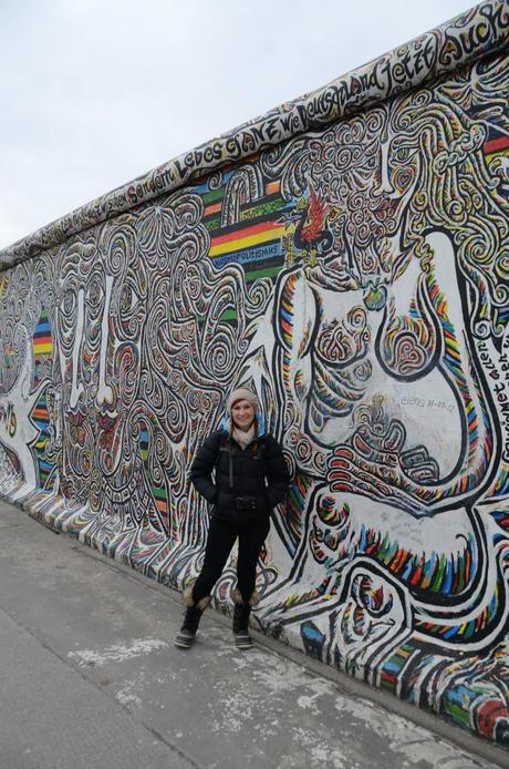 Sense of scale - me in front of one of the murals at East-side Gallery
