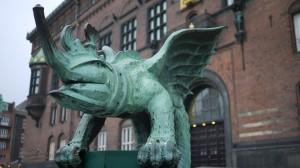 winged-rhino statues Copenhagen