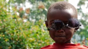 ‘New look’ – one of the kids enjoying playing with our sunglasses