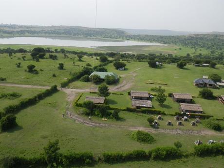 view from a kite above Hippo camp Uganda