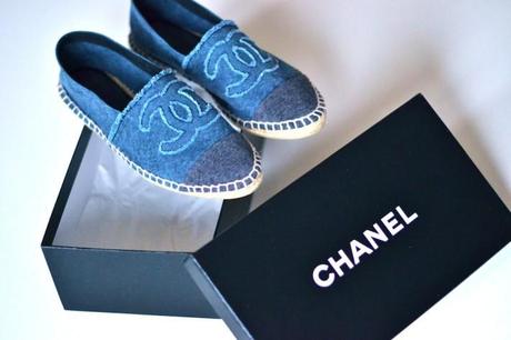 chanel espadrilles denim blue logo