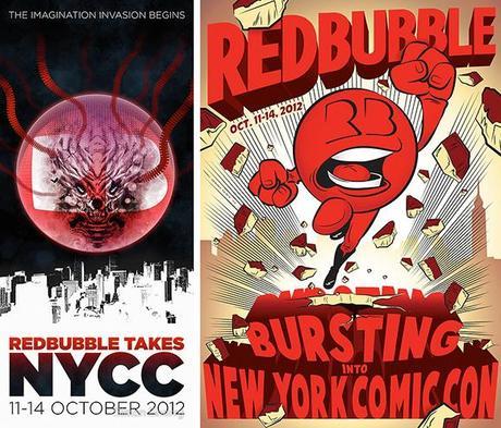 third prize and most popular winners in RedBubble poster design contest for 2012 New York Comic Con comics and pop culture convention