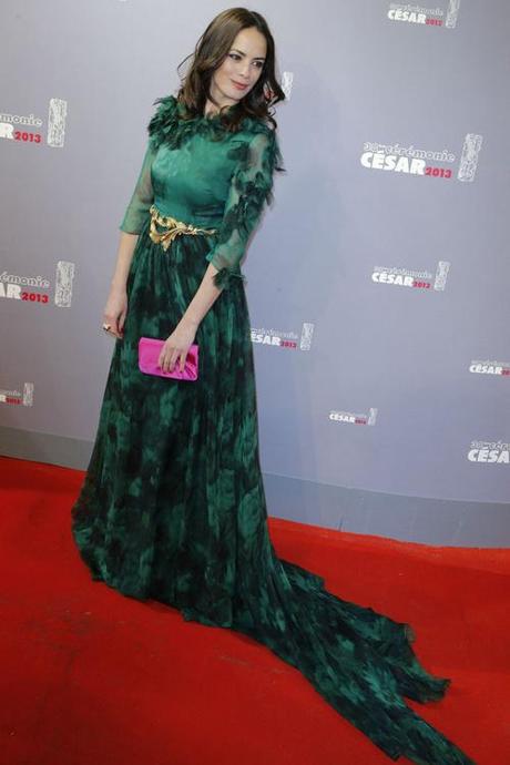  Giambattista Valli Dress worn by  Berenice Bejo on the red carpet, at the 2013 Cesar Film Awards in France.
The 2012 best actress floated on stage to present the Best Actor award, looking stunning, on Saturday night. What a dress! 
xoxo LLM