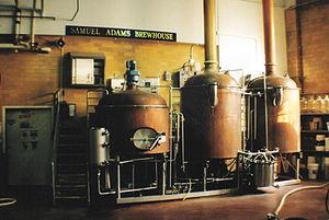 Boilers at the Samuel Adams brewery in Boston,...