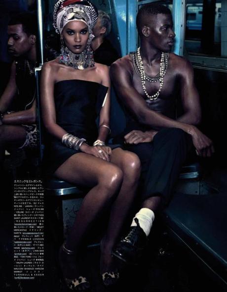Liya Kebede and David Agbodji by Mikael Jansson for Vogue Japan April 2013 3