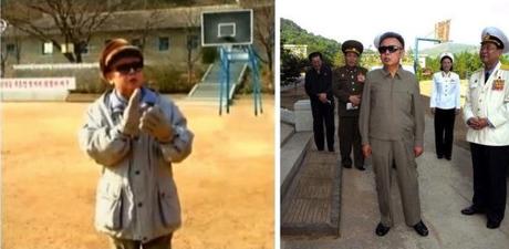 Basketball hoops positioned behind Kim Jong Il in state media images from a December 2008 inspection of KPA Air Force Unit #1016 and a visit to the Kim Jong Suk Naval Academy in 2009 (Photos: KCTV screengrab, KCNA)