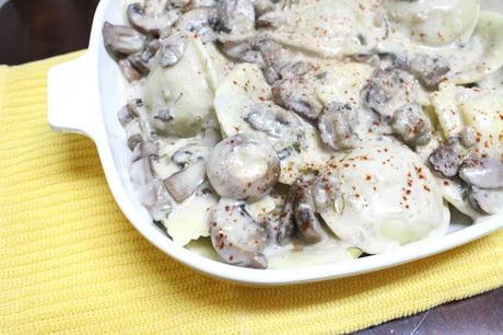 on a creamy mushroom garlic sauce...