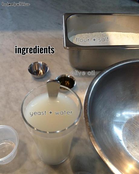 Ingredients for the pizza dough