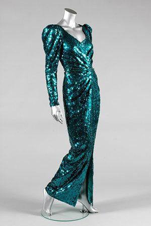 Catherine Walker Dress, Austria Visit, princess diana green sparkly dress auction