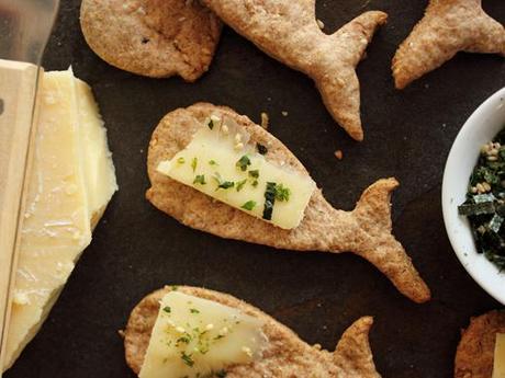 Whale-Shaped Crackers with Cheddar and Nori, an Ode to the Whale