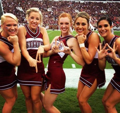 Mississippi State Cheerleaders Throwing Gang Signs