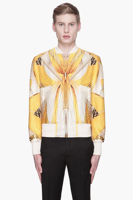 Alexander Mcqueen Ivory And Gold Dragonfly Wings Silk_wool Jacket