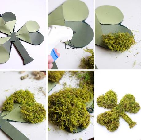 Make a moss shamrock for your door