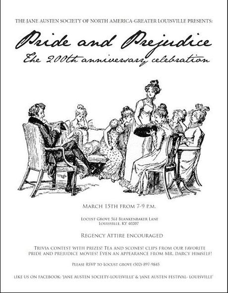 JANE AUSTEN SOCIETY TO CELEBRATE 200TH ANNIVERSARY OF PRIDE & PREJUDICE - MARCH 15