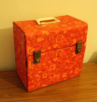 retro record case floral