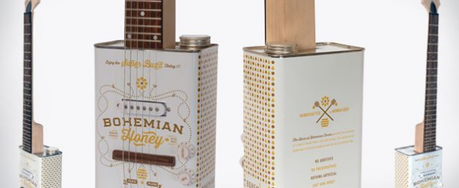 Recycled Bohemian Electric Oil Can Guitars