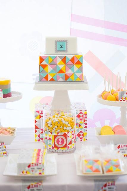 A Fabulous Bright Geometric Party for Amelie's 2nd Birthday by Carly