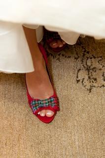 wedding shoes in red