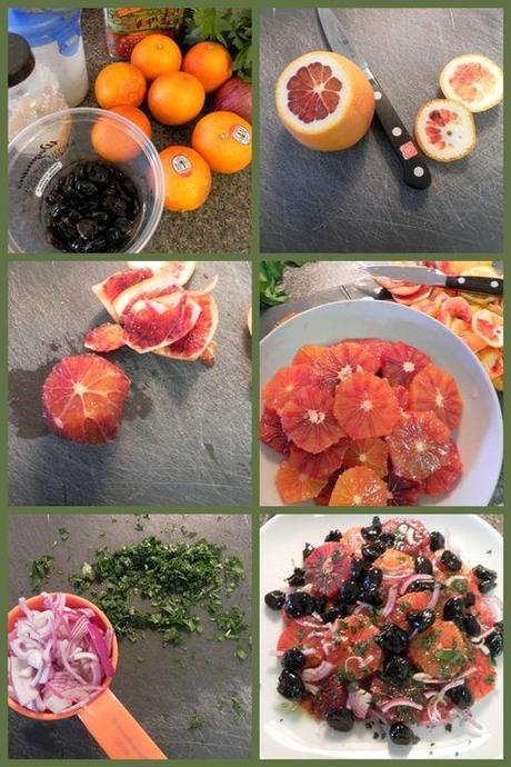 Sicilian blood orange salad - collage