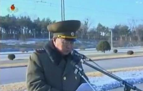 Minister of the People's Armed Forces Gen. Kim Kyok Sik speaks a meeting of KPA personnel prior to planting trees near Ku'msusan in Pyongyang (Photo: KCTV screengrab)