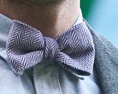 Herringbone Revised in Purple Bow Tie - bowtieco