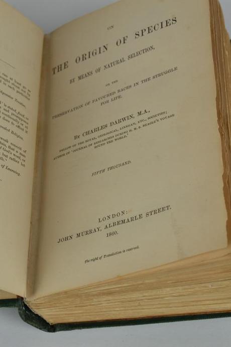 The title page of the CHP’s rare 1860 print of On the Origin of Species.