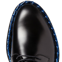 Feet Bound In Chains:  Raf Simons Chain-Trimmed Leather Derby Shoes