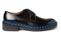 Feet Bound In Chains:  Raf Simons Chain-Trimmed Leather Derby Shoes