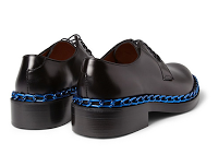 Feet Bound In Chains:  Raf Simons Chain-Trimmed Leather Derby Shoes