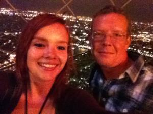 An awful photo but me and my Pops on the Eiffel Tower! 
