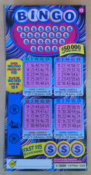 Monday Morning Bingo Ticket - OLG