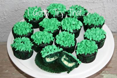 Green Velvet Cupcakes with Clovers
