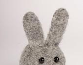 Waldorf  Needle Felted  Lovely Bunny Rabbit  Grey White Sculpture Wool Animal  Present Decoration  Ready To Ship - LigaKandele