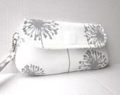 Gray White Dandelion Clutch by waterpath - waterpath