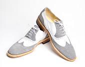 grey and white oxford brogue shoes - FREE WORLDWIDE SHIPPING - goodbyefolk