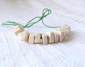 9x7 mm natural wooden rectangular beads 50 pcs eco friendly - ukrainianwoods