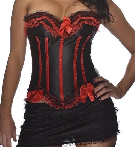 Red Stripes Burlesque Corset Dress